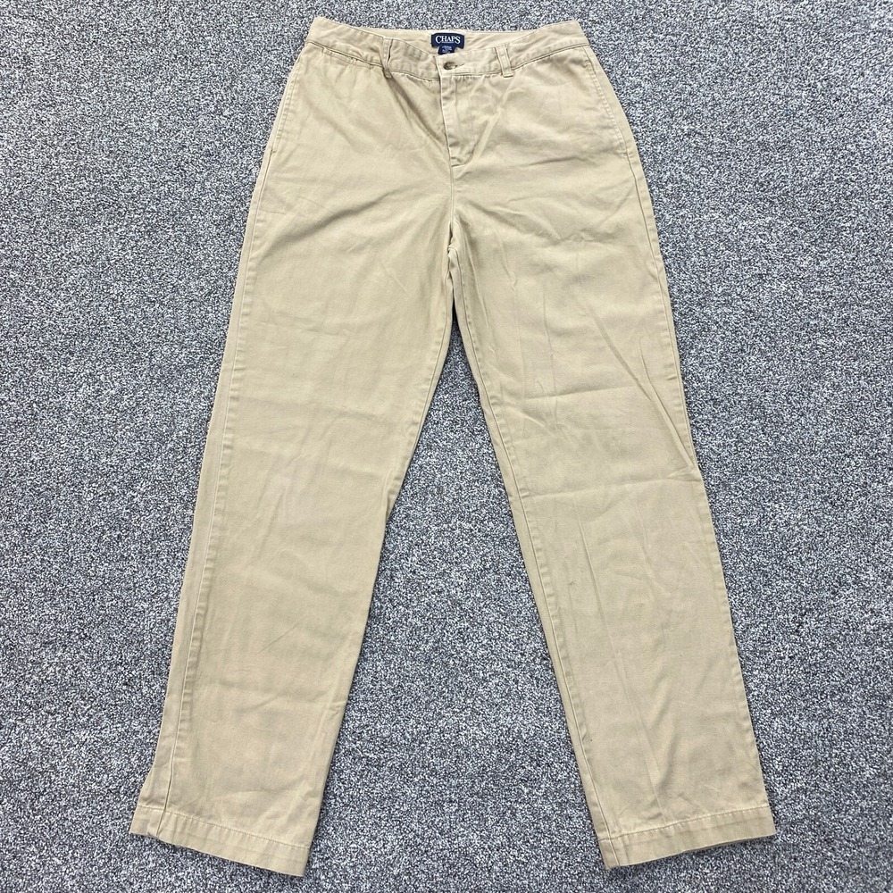 Chaps‎ Pants Boys 18 Mens 28X29 Beige Tan Khaki Chino Trousers Mid Rise Stretch
